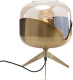 Bol Lampe décorative dorée avec abat-jour en verre - Éclairage élégant pour salon et chambre à coucher