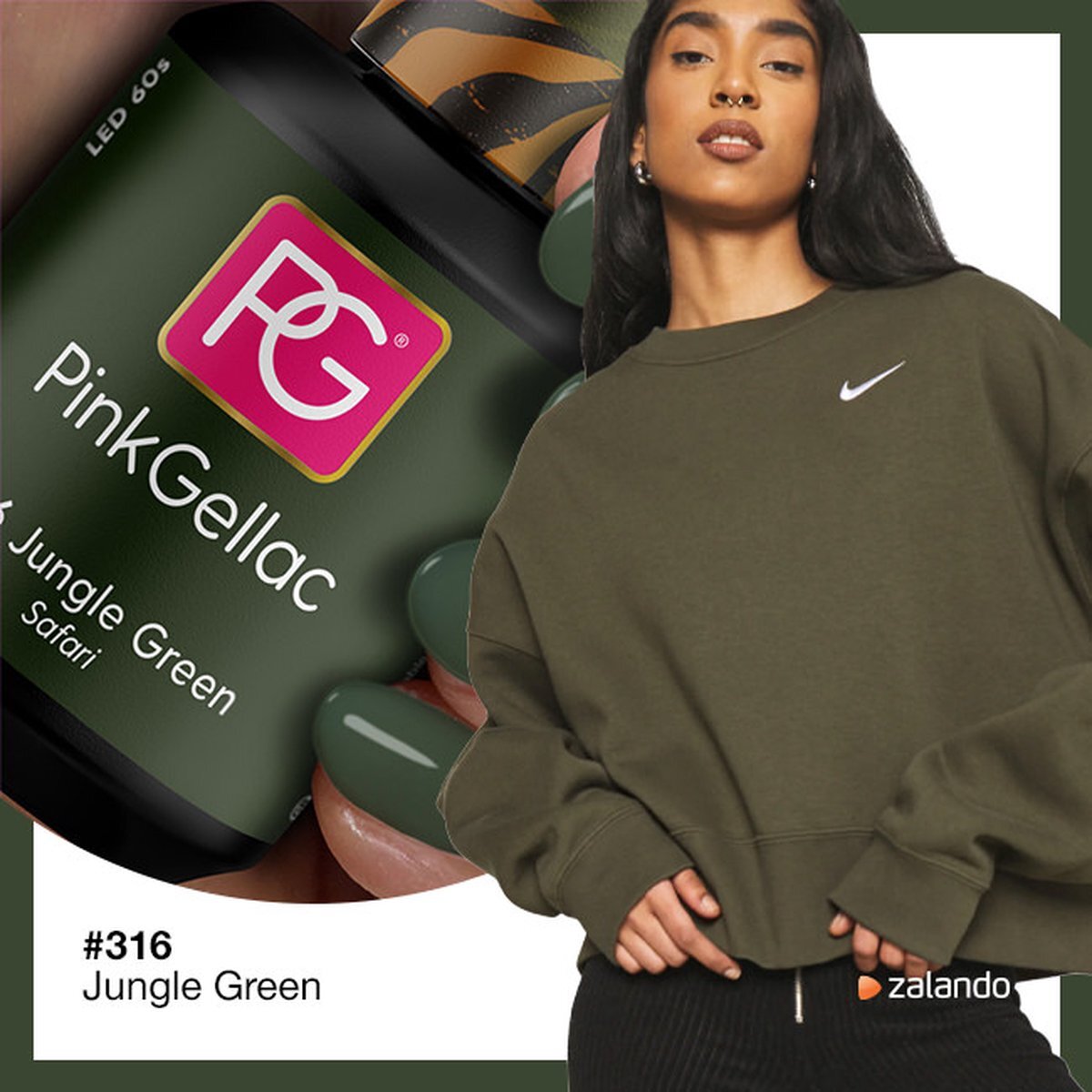 Pink Gellac | Jungle Green - Gellak - Vegan - Groen - Satijnen Finish - 15 ml