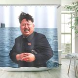C.IOPMNU Grappig douchegordijn, motiverend geluk douchegordijnset met haken, stijlvol waterdicht douchegordijn badkamerdecoratie - 182 x 183 cm
