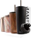 Merkloos / Sans marque MAMEIDO Thermosbeker met rietje 700 ml (Rich Black)