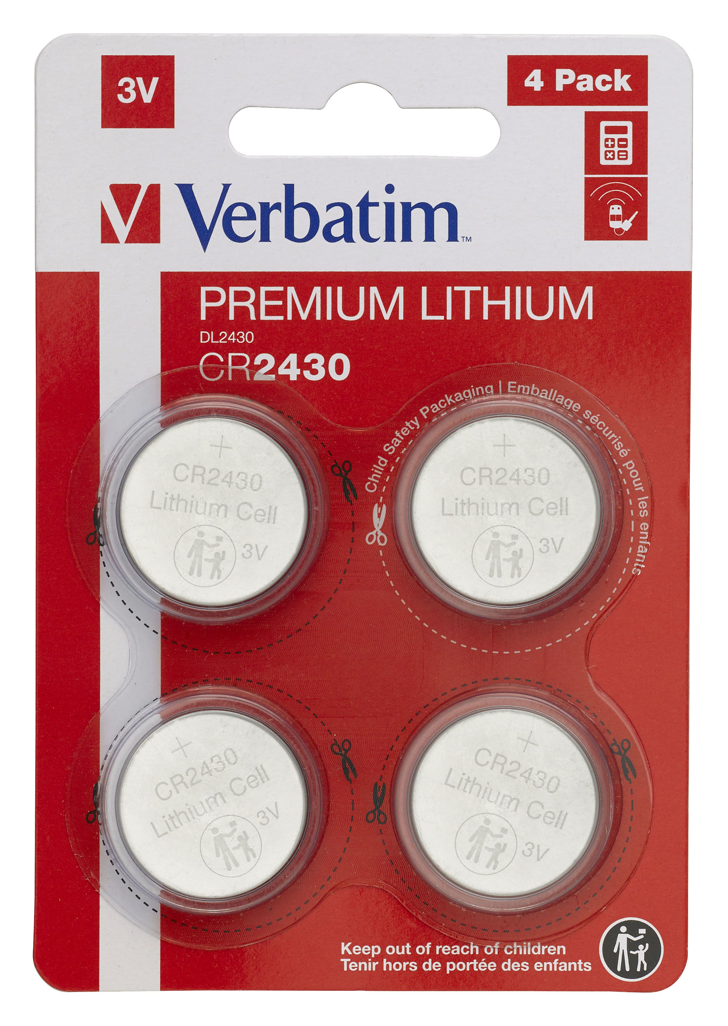 Verbatim CR2430 Lithium Batterijen - 4 stuks