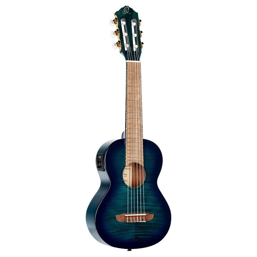 Ortega RGLE18BLF 1/8-Size Faded Blue Elektro-Acoustic Guitar with Gig Bag