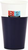 Givi Italia Feestbekers met hoesjes - 8x - navy blauw - papier - 250ml
