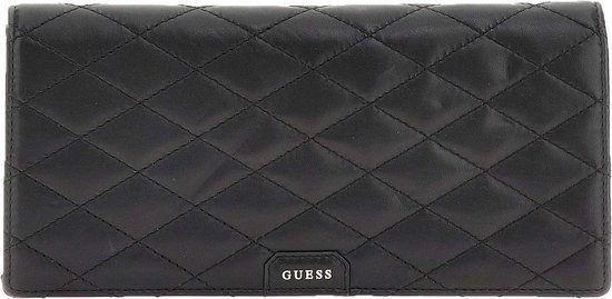 GUESS Leren Avondtas Koppeling Leather Pouch Black Zwart