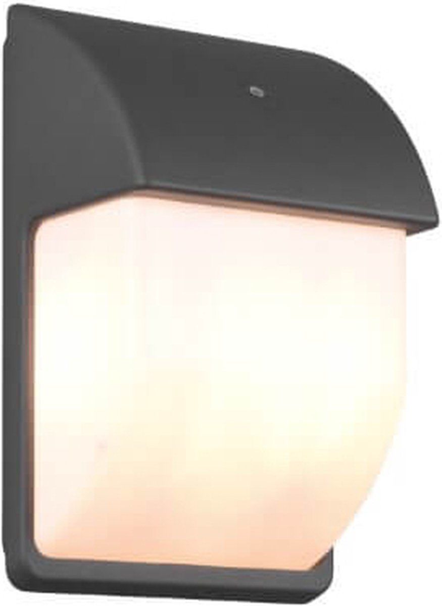 TRIO LEUCHTEN Mersey Wandlamp IP44 Schemersensor Antraciet