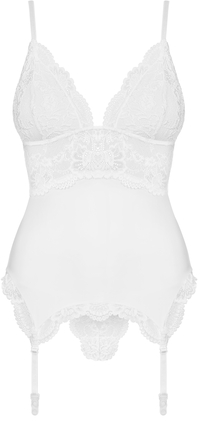 Obsessive 810-COR-2 S/M WHITE - Korset - Wit - Polyamide