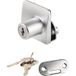 Siso Serrure pour porte vitrée SQUARE pour portes doubles, épaisseur de verre 4 - 6 mm, argent mat à fermeture différente
