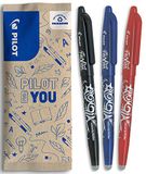 PILOT - Set van 3 FriXion Ball 07 - Uitwisbare pen met warmtegevoelige inkt - Navulbare rollerbalpen - Zwart, blauw, rood - Medium punt
