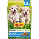 Purina Friskies Junior, droogvoer voor honden met kip, groenten en melk, 6 verpakkingen à 1,5 kg