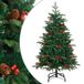 vidaXL Sapin de Noël artificiel avec charnières, pommes de pin et baies, 150 cm