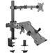 goobay Flexibele monitorhouder met opbergruimte voor een mobiele laptop, werkstation voor monitoren van 33-81 cm (13 tot 32 inch) plus een laptop, max. 4,5 kg, VESA 75/100mm, zwart, 70815