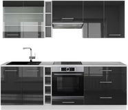 Vicco Fame-Line Complete keukeneenheid – 235 cm, WB Marmer Antraciet hoogglans/wit