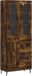 vidaXL Hoge kast 69,5x34x180 cm bewerkt hout gerookt eikenkleurig