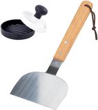 BBQ Collection BBQ/barbecue spatel - RVS - met hamburgerperser