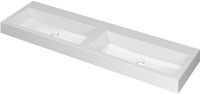 Wastafel INK Momento Dubbele Wastafel Polystone Glans Wit 1600x450x90 mm Zonder Kraangaten