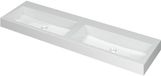 Wastafel INK Momento Dubbele Wastafel Polystone Glans Wit 1600x450x90 mm Zonder Kraangaten