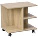 BAKAJI Multifunctionele salontafel voor woonkamer, tv-tafel, tijdschriften, nachtkastje met wielen van melamine, houtlook (beige)