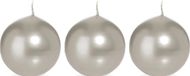 Trend Candles Bougeoir lisse - 3x - argent - 7 cm - 16 heures de combustion - bougies rondes