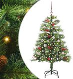 vidaXL Sapin de Noël artificiel 150 cm PVC et Métal Vert avec LED Blanc Chaud