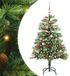 vidaXL Sapin de Noël artificiel 150 cm PVC et Métal Vert avec LED Blanc Chaud