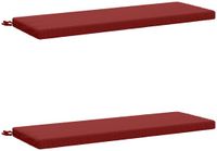 vidaXL Coussin de banc SOEST 2 pièces 100% Polyester Vin rouge 100 x 40 x 5 cm