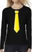 Bellatio Decorations Verkleed shirt voor dames - stropdas geel - zwart - carnaval - foute party L