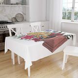 Bonamaison Tafelkleed, Anti-Mold, Sneldrogend, Waterdicht, 100% Polyester Tafellaken, 140cm x 160cm - Ontworpen en Vervaardigd in Turkije