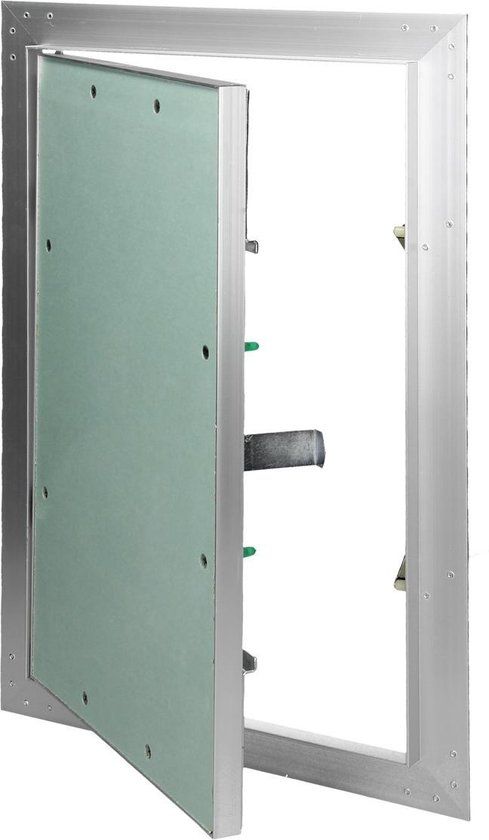 inspectieklep 25 x 40 cm - Aluminium - Groen/Zilver