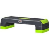Stepper Aérobic Fitness Hauteur Réglable 3 Niveaux Surface Antidérapante 78 X 28 X 20 Cm Vert Et Gris