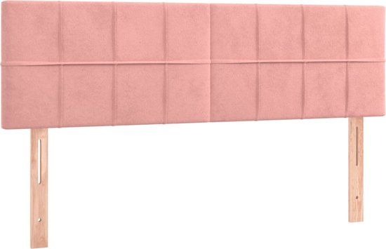 vidaXL Hoofdbord 144x5x78/88 cm Fluweel Roze
