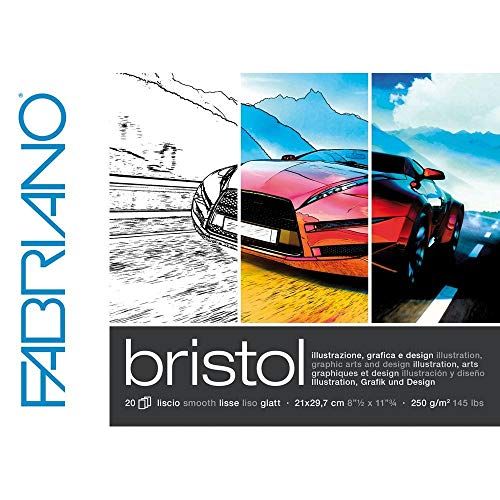 Honsell Fabriano Bristol Blok, DIN A4, 250 g/m², 20 vellen