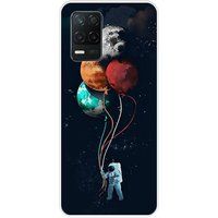 Cosmonaute aux ballons Bedrukt siliconen hoesje compatibel met Realme 8 5G, Realme V13 5G