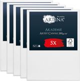 Artina Akademie – Set van 5 Schilderdoeken Canvas 18x24 cm
