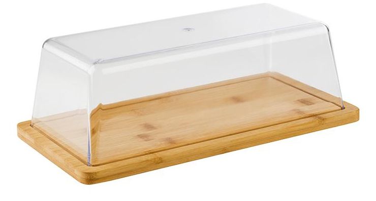 APS-Germany 00821 Bamboo Rectangular Serving Board with Lid - 32 x 16.5 cm