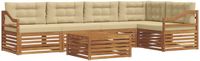 vidaXL - Acacia Hout Bank Loungeset - Natuurlijk en Beige