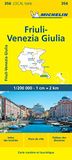 Friuli Michelin Wegenkaart - landkaart 356 Friuli - Venezia Giulia