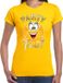 Bellatio Decorations Foute party t-shirt voor dames - Party Time - geel - carnaval/themafeest S
