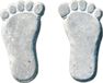 Unyqoos® Set van 2 betonnen voetvormige tuinstenen – decoratieve tuinstenen, origineel cadeau, L30 x B16 cm