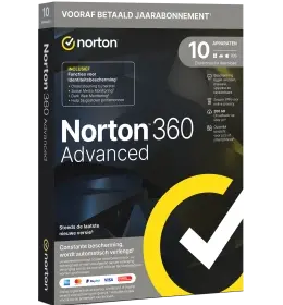 Norton 360 Advanced | 10 Apparaten | 1 Jaar | Met 200 GB cloudback-up