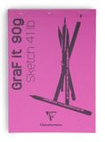 Clairefontaine 96680C Geniet Blok GraF'it - 80 Vellen Schetspapier Effen - Uitneembare Vellen - A4 21x29,7 cm 90g - Roze Kaft