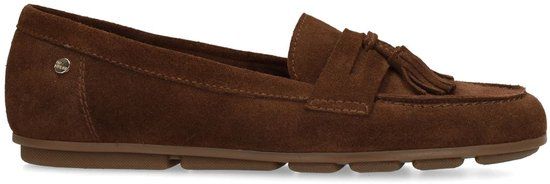 No Stress Dames Bruine suède loafers met franjes Maat 40