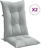 vidaXL Stoelkussens Hoge Rug 120x50x7 cm Stof Lichtgrijs - Set van 2