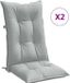 vidaXL Stoelkussens Hoge Rug 120x50x7 cm Stof Lichtgrijs - Set van 2