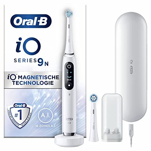 Oral-B Oral-B iO 9N Witte Elektrische Tandenborstel, 2 Opzetborstels, 1 Oplaadreisetui, Ontworpen Door Braun