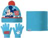 Mickey Mouse bonnet, gants et cache-cou Happy smiles bleu rouge
