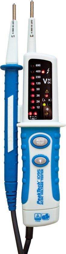 PeakTech 1095 AC / DC Voltage Tester with LED Display