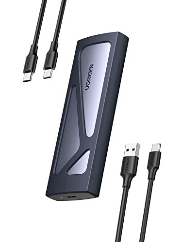 Ugreen NVMe M.2 Behuizing USB 3.1 SSD 10Gbps M.2 Case voor NVMe PCIe M-Key/M+B Key in 2230/2242/2260/2280 met USB C naar C en USB A naar C Kabels