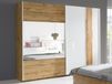 WOLFPA Armoire 2 portes coulissantes 250 cm blanc brillant/chêne wotan