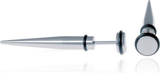 Mendes Lookinggoodtoday Titanium Stud oorbellen Spike Zilverkleurig