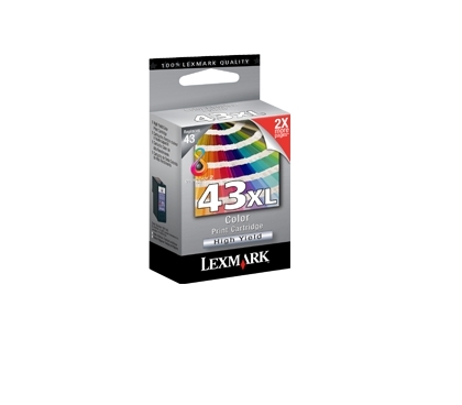 Lexmark Nr. 43XL hoog rendement kleuren inktcartr. single pack / cyaan, geel, magenta